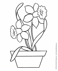 Easy Coloring Pages Daffodils In Pot Easy Coloring Pages Flower Coloring Pages Flower Drawing