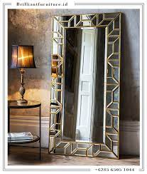 Daftar harga kaca cermin per meter Cermin Dinding Besar Minimalis Gold Brilliant Furniture Indonesia