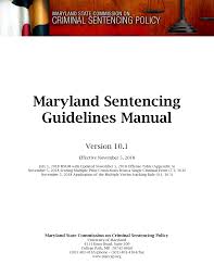 Maryland Sentencing Guidelines Manual Maryland Sentencing