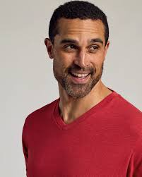 Dark Heather Lava Short Sleeve Vee Neck T-Shirt