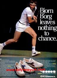 White Diadora Tennis Funny Bjorn Borg Tennis
