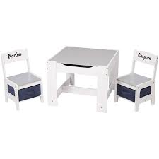 Nos petites chaises paille personnalisables pour enfant sont faites pour vous ! Table Et Chaises Enfant Personnalisees Avec Rangement Blanc Gris