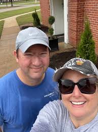 The ladies of the church (and several other churches in the County), GALS,  sponsored a planter in Macon for Christmas. In this picutre, Rosemary  Harrell is tweaking what Vicky Rogers created. It's
