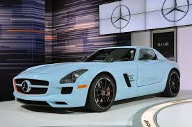 New York 2011 Mercedes Benz Sls Amg Springs Forward With Gulf S Iconic Blue And Orange Mercedes Benz Sls Mercedes Benz Sls Amg Mercedes Benz