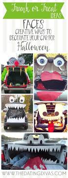 Diy Car Truck Trunk Faces Easy Halloween Parade Float Idea In 2020 Trunk Or Treat Halloween Car Decorations Truck Or Treat