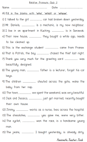 Maybe you would like to learn more about one of these? Relative Pronouns Quiz 2 With Passionate Teacher Tools Facebook