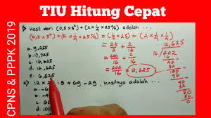 Soal Tiu Hitung Cepat Cpns Pppk 2019 Youtube