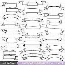Pngkit selects 163 hd ribbon banner png images for free download. Ribbon Banner Clip Art Commercial Use Vector Clipart Instant Etsy Banner Clip Art Banner Drawing Bullet Journal Ribbon