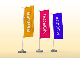 Free Nobori Flag Pole Hanging Banner Mockup Psd Good Mockups Hanging Banner Flag Pole Banner