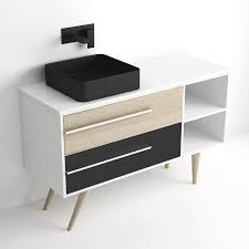 Vente de meuble de salle de bain en teck, saniteck france vous garantit une véritable authenticité de produits pas cher. Pack Meuble Salle De Bain Scandinave 120 Cm Vasque A Poser Tropcoul