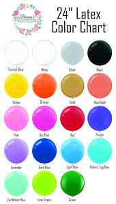 Latex Balloons 24 Inch Round Order By Color Chart 19 Color Choices