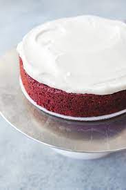 An Image Of A Single Layer Of Red Velvet Cake That Has Been Frosted With Cream Cheese Frosting Velvet Cake Recipes Velvet Cake Red Velvet Cake Recipe