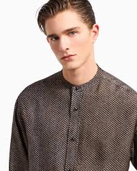 GIORGIO ARMANI 25AW《ジオメトリック バンドカラーシャツ》直営