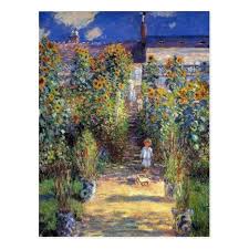 Monet The Artist S Garden At Vetheuil Postcard Zazzle Com Claude Monet Art Monet Art Claude Monet Paintings