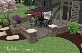 Check spelling or type a new query. Diy Square Brick Patio Design With Fire Pit Downloadable Plan Mypatiodesign Com