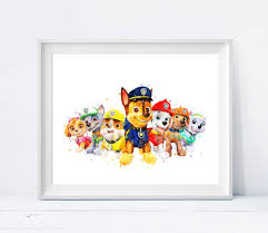 For kids aged 3 and up. Amazon Com Paw Patrol Print Cartoon Printable Chase Zuma Skye Watercolor Painting Paw Patrol Wall Art Poster Paw Patrol Birthday Party Kids Room Wall Poster Decor Handmade