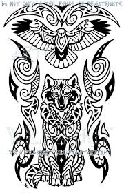 Tribal tattoo practice has been going on for thousands of years. Wise Wolf And Hawk Maori Design By Wildspiritwolf On Deviantart Tribal Wolf Tattoo Maori Designs Maori Tattoo