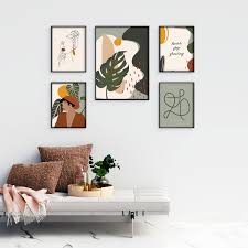 Minimalist Gallery Wall Set Of 5 Prints Boho Home Decorline Etsy Gallery Wall Gallery Wall Set Art Gallery Wall