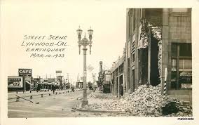 1933 Street Scene Earthquake Lynwood California Rppc Real Photo Postcard 4133 Lynwood California Street Scenes Photo Postcards