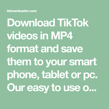 Download Tiktok Videos In Mp4 Format And Save Them To Your Smart Phone Tablet Or Pc Our Easy To Use Online Tiktok Video Downloader In 2020 Tablet Video Online Video