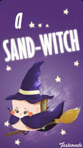 Funny Pun Sand Witch Sandwich That S A Witch Punny Humor Funnypics Funnypictures Pun Funny Humor Funny Doodles Funny Food Memes Cute Puns
