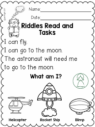 Come up with an answer. Free Riddles Read And Tasks Set 4 Reading Comprehension Kindergarten Reading Comprehension Worksheets Kindergarten Reading