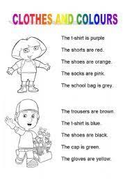 English Worksheet Clothes And Colours Clothes Worksheet English Clothes English Activities