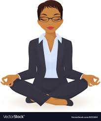 Young Business Woman In Yoga Lotus Pose Vector Image On Vectorstock Lotus Pose African Women Art Black Girl Magic Art