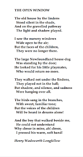Henry Wadsworth Longfellow The Open Window Reference Henry Wadsworth Longfellow Complete Henry Wadsworth Longfellow Longfellow Poems Longfellow