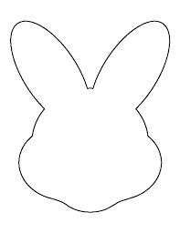 A page with one bunny head. Printable Easter Bunny Face Template