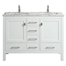 Pin di 18 inch bathroom vanity. Eviva London 48 X 18 White Transitional Double Sink Bathroom Vanity W White Carrara Top Bathroom Vanities Modern Vanities Wholesale Vanities