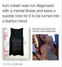 Kurt Cobain Suicide Letter T Shirt Trashy