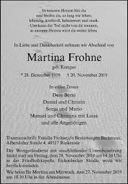 Последние твиты от maria kemper (@mariakemper8). Traueranzeigen Von Martina Frohne Www Trauer Ms