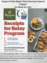 Panera bread on nicholasville rd lexington, ky the food was good but i couldn't eat it there panera bread coral gables is the absolute worst. Relay For Life Panera Bread Augusta Alumnae Chapter