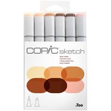 Copic Sketch Marker Set Skin Tones 6 Pack