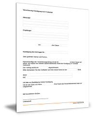 Kurzmitteilung für rechnungen die kostenbelege senden sie uns bitte gemeinsam mit dem ausgefüllten kurzmitteilungs formular zu. Musterkundigung Versicherung Im Todesfall