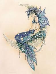 Mermaid Moon By Linda Ravenscroft Mermaid Artwork Mermaid Moon Mermaid Drawings