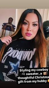 My Sunday wear hubby’s Christmas gift to me styling it today my cowboys  sweater #dallascowboys #dallascowboysfans