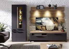 Farbtemperatur der led beleuchtung fürs wohnzimmer. Loft Two Wohnwand Anbauwand Wohnzimmer Inkl Led Beleuchtung Graphit Artisan Eiche Kaufen Bei Froschkonig24 Gmbh