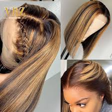 Honey blonde highlights look good on any hair color. Hot Dealswig Highlight Human Hair Wigs Blonde Lace Frontal Brown Color Honey Ombre 13x6 Straight
