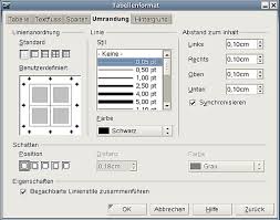 Openoffice cals erlaubt, ein tabellenfenster an beliebiger stelle in zwei oder vier fenster aufzuteilen, die unabhängig. Eine Tabelle Formatieren Apache Openoffice Wiki