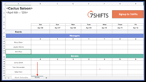 How To Make A Restaurant Work Schedule With Free Excel Template 7shifts