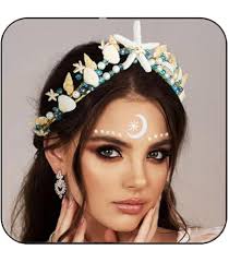 Cotwinter Costume de sirène d'Halloween 4 pièces pour femme