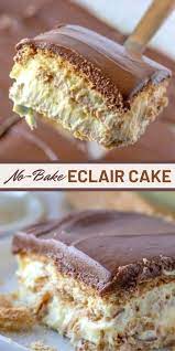 No Bake Eclair Cake No Bake Eclair Cake Eclairs Dessert Eclair Cake