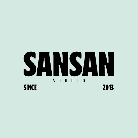 Logo SanSan Studio với tên thương hiệu SANSAN và thông tin Since 2013