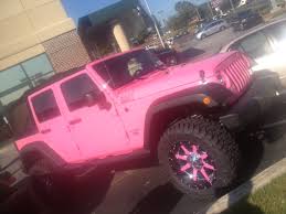 Black And Hot Pink Jeep Custom Pink Jeep Wrangler Loving The Tires Rims Pink Jeep Jeep Jeep Wrangler