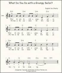 We've already shown you easy piano songs for your child to learn, but why stop there? Printable Piano Music What Do You Do With A Drunken Or Grumpy Sailor