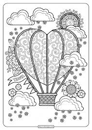 Here at coloringpages.site we are constantly adding coloring pages to our online coloring game. Free Heart Shaped Hot Air Balloon Pdf Coloring Page Hot Air Balloon Coloring Pages Heart Coloring Pages Coloring Books