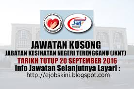 Ruang legar, jabatan mufti negeri sarawak. Jawatan Kosong Jabatan Kesihatan Negeri Terengganu Jknt 20 September 2016
