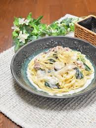 生クリームいらず 豚肉と小松菜のクリームパスタ by fumi レシピサイト nadia ナディア プロの料理家のおいしいレシピ レシピ 豚肉 パスタ 料理 レシピ レシピ